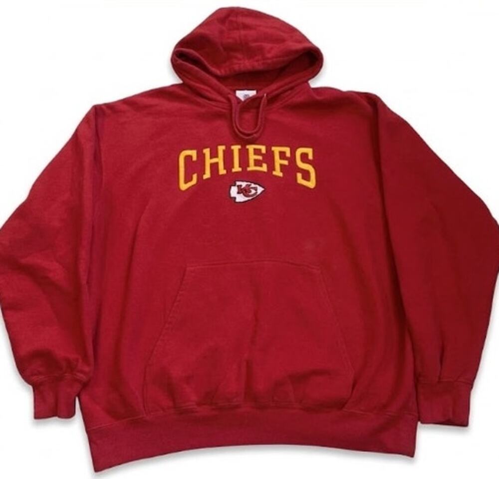 Kansas City Chiefs Hoodie Red NFL Team Apparel Embroidered Center Logo XL